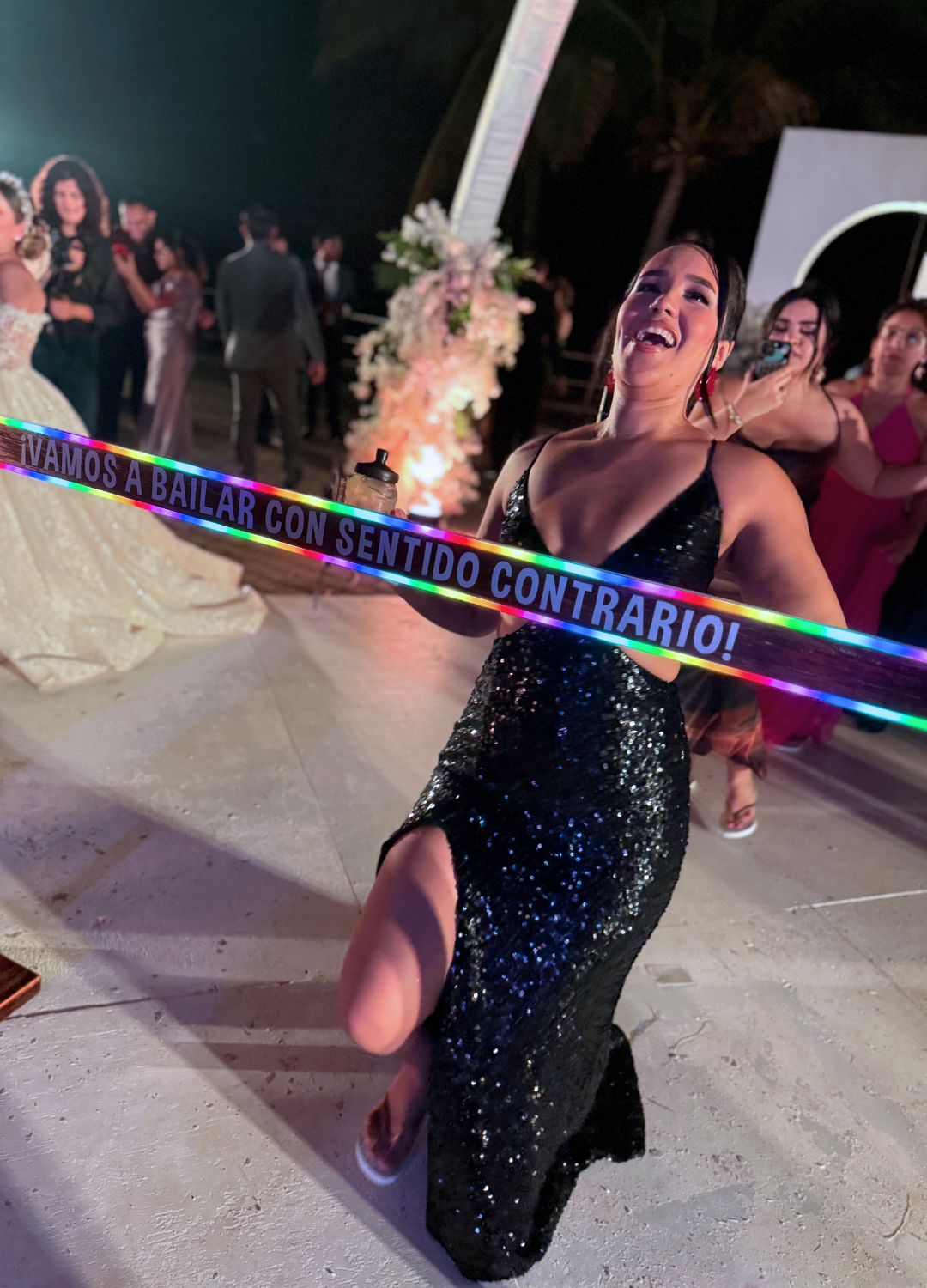 Juego de limbo en la pista