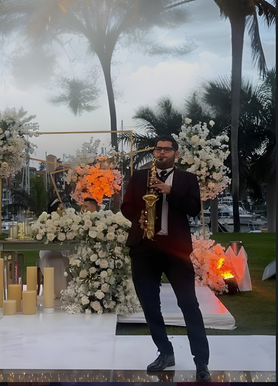 Show de saxofón durante la cena